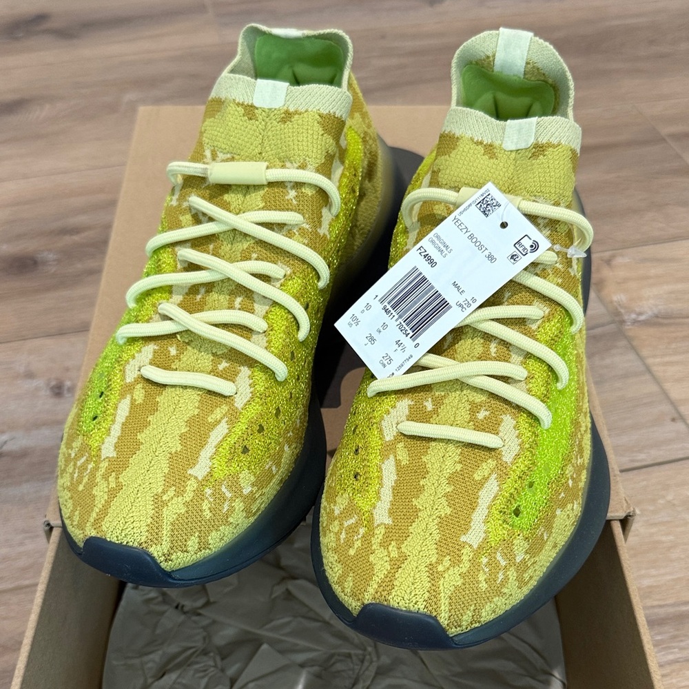 Men's Yeezy Yellow and Green Sneakers